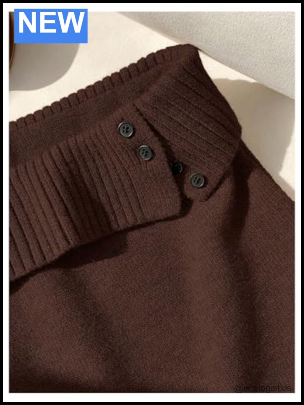 Ribbed Knit Low Rise Button Mini Skirt - Picture 2 of 4